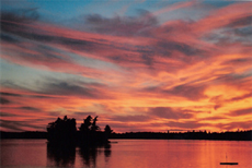 Spectacular sunset over Caliper Lake.  Click to enlarge.